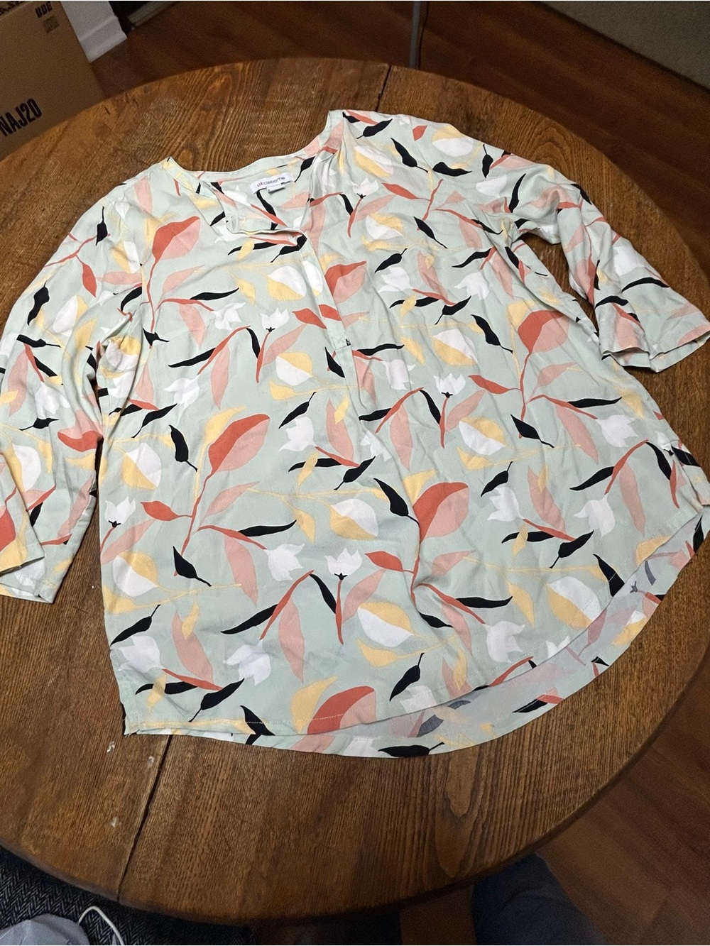Liz Claiborne Women’s Floral Print 3/4 Sleeve Blouse